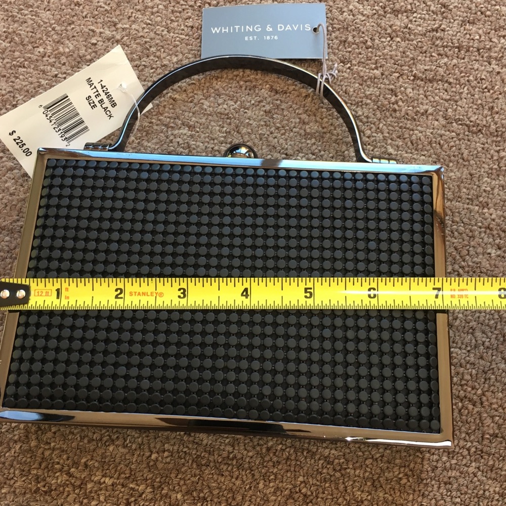 Whiting & Davis clutch black metal mesh NWT - Picture 4 of 5